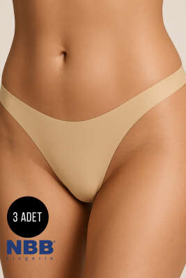 Pazarium - NBB 3'lü Lazer Kesim Tanga Ten