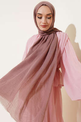 Pazarium - Aya Serisi İnce Pamuk Şal Vizon -50