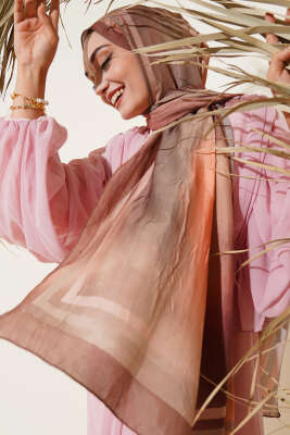 Pazarium - Batik Desen Bambu Kraş Şal Taba