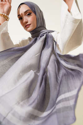 Pazarium - Batik Desen Bambu Kraş Şal Gri