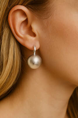 Pazarium - Top Model Küpe Gümüş