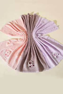 Çiçek Nakışlı 3'lü Yüz Havlu Set Asorti 2 - Thumbnail