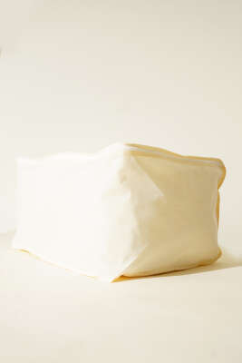 Fermuarlı Tela Yastık Hurç Krem - Thumbnail