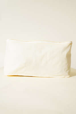 Fermuarlı Tela Yastık Hurç Krem - Thumbnail