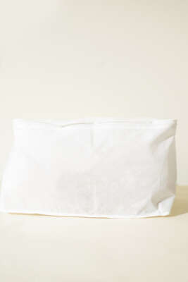 Fermuarlı Tela Yastık Hurç Beyaz - Thumbnail