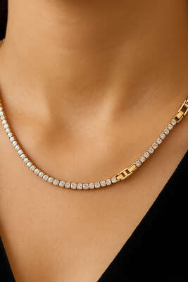 Pazarium - Taş Su Yolu Kolye Gold