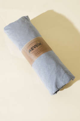 Pazarium - Çift Kişilik Lastikli Penye Çarşaf Gri