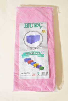 Fermuarlı Tela Yorgan Hurç Pembe - Thumbnail