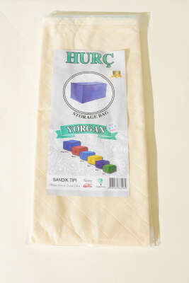 Fermuarlı Tela Yorgan Hurç Krem - Thumbnail