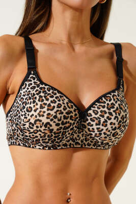 Pazarium - Desteksiz Balensiz Sünger Sütyen Leopar