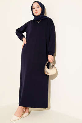 Pazarium - Loyşa Salaş Elbise Lacivert