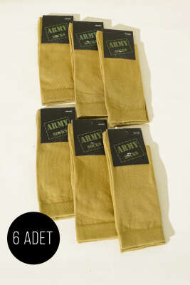 Pazarium - Erkek 6'lı Asker Çorap Haki
