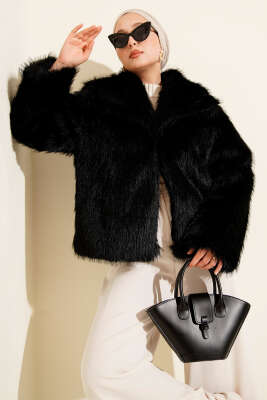 Pazarium - Astarlı Lolita Kürk Siyah