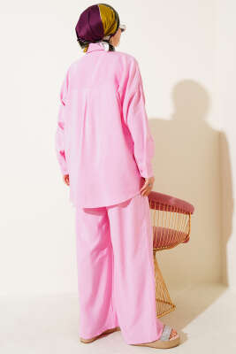 Boncuk İşlemeli Salaş İkili Takım Pembe - Thumbnail