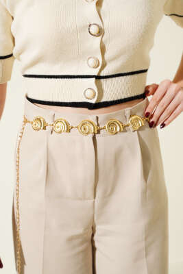 Pazarium - Salyangoz Sembol Zincir Kemer Gold