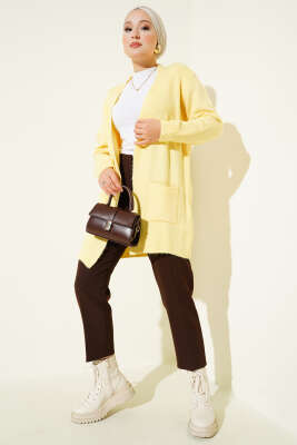 Cepli Araboy Triko Hırka Sarı - Thumbnail