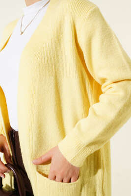 Cepli Araboy Triko Hırka Sarı - Thumbnail