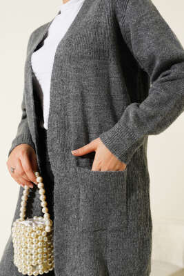 Cepli Araboy Triko Hırka Füme - Thumbnail