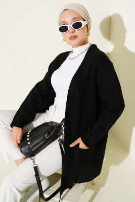 Cepli Araboy Triko Hırka Siyah - Thumbnail