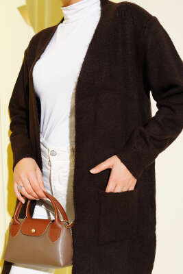 Cepli Araboy Triko Hırka Kahve - Thumbnail