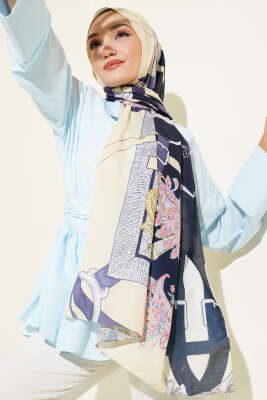 Pazarium - Kemer Desenli Soft Şal Sarı