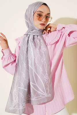 Pazarium - Halat Desenli Soft Şal Taş