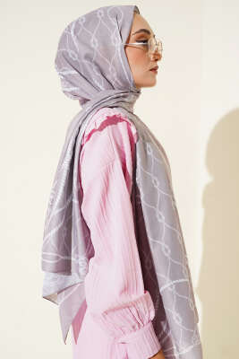 Halat Desenli Soft Şal Taş - Thumbnail