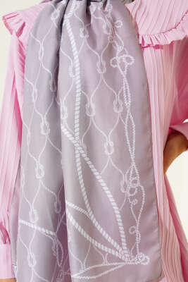 Halat Desenli Soft Şal Taş - Thumbnail