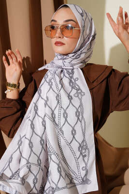 Halat Desenli Soft Şal Bej - Thumbnail