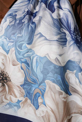 Lacivert Serisi Desenli Şal Asorti 5 - Thumbnail