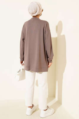 Loyşa Kurdele Nakış Detaylı Tunik Vizon - Thumbnail
