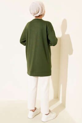 Loyşa Kurdele Nakış Detaylı Tunik Haki - Thumbnail