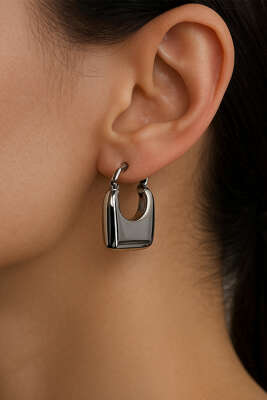 Pazarium - Çanta Model Küpe Gümüş