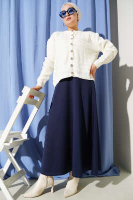 Scuba Mevlana Etek Lacivert - Thumbnail