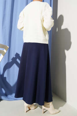 Scuba Mevlana Etek Lacivert - Thumbnail