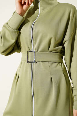 Loyşa Kemer Detaylı İkili Takım Çağla Yeşili - Thumbnail