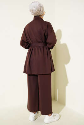 Loyşa Kemer Detaylı İkili Takım Kahve - Thumbnail