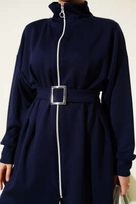 Loyşa Kemer Detaylı İkili Takım Lacivert - Thumbnail