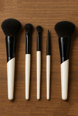 Pazarium - 5'li Makyaj Fırçası Seti Siyah