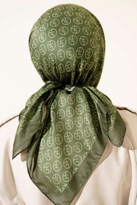 MK Desen Soft Eşarp Haki - Thumbnail