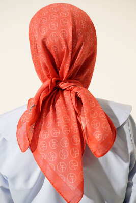 MK Desen Soft Eşarp Oranj - Thumbnail