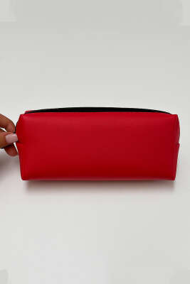 Pazarium - Astarsız Parlak Makyaj Çantası Kırmızı