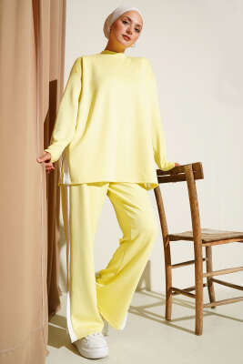 Yanları Şeritli İkili Takım Sarı - Thumbnail