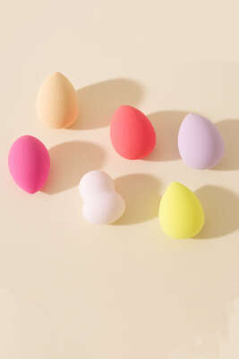 Pazarium - 6'lı Yumurta Puff Makyaj Sünger Asorti 1