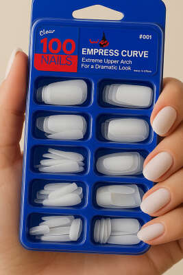 Pazarium - 100'lü Takma Tırnak Beyaz