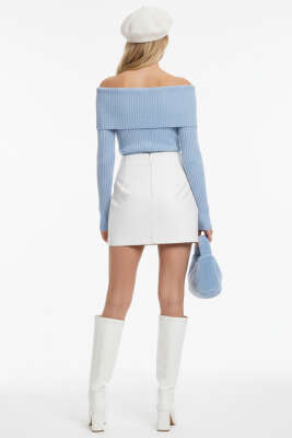 Madonna Yaka Triko Kazak Bebe Mavi - Thumbnail