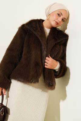 Pazarium - Astarlı Kürk Mont Acı Kahve