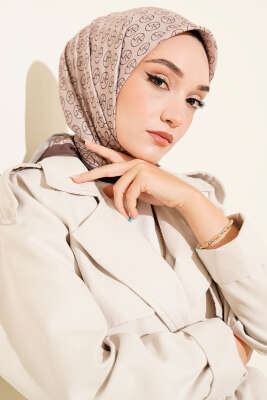 Pazarium - MK Desen Soft Eşarp Kestane