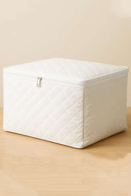 Pazarium - Fermuarlı Tela Yorgan Hurç Beyaz