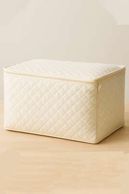 Fermuarlı Tela Yorgan Hurç Krem - Thumbnail